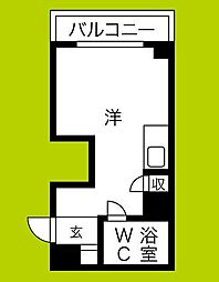 シティーハイツ千種 ワンルームの間取図画像