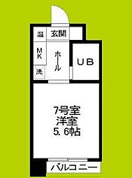 ベルメゾン相川 ワンルームの間取図画像