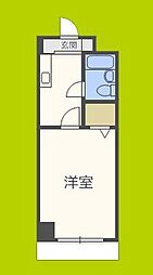 大桐ハイツ北 1Kの間取図画像