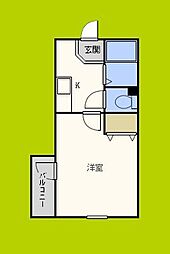 ミングル豊新セリオ 1Kの間取図画像