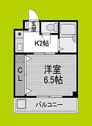 アビタシオン23 1Kの間取図画像