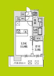 スプランディッド堺東DUE 1LDKの間取図画像