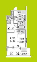 スプランディッド堺東DUE 1LDKの間取図画像