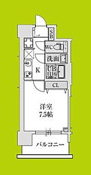 スプランディッド堺東DUE 1Kの間取図画像