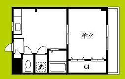 コーポイン美章園&河堀口 1DKの間取図画像