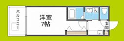 プレジール靱公園 1Kの間取図画像