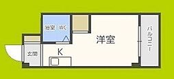 昭和グランドハイツ大淀 ワンルームの間取図画像