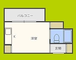 エクト1 ワンルームの間取図画像
