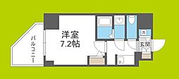 S-RESIDENCE阿波座bouncy 1Kの間取図画像