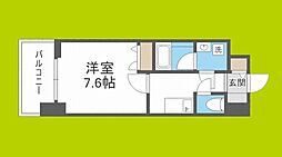 ラドゥセール九条 1Kの間取図画像