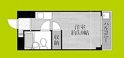 プレアール遠里小野2 ワンルームの間取図画像