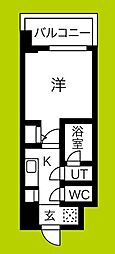 スプランディッド難波 1Kの間取図画像