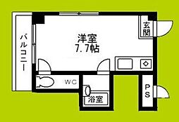 新大阪ハイツ ワンルームの間取図画像