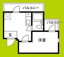 アメニティー新高一番館 1DKの間取図画像
