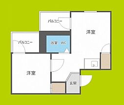 アメニティー新大阪四番館 1DKの間取図画像