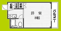 ブリス清水丘 ワンルームの間取図画像