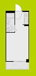 サンライズハイツ ワンルームの間取図画像
