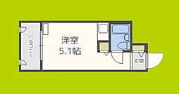 メビウス天王寺西レジデンス ワンルームの間取図画像