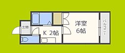 ワイケーマンション 1Kの間取図画像