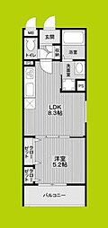 大阪市鶴見区諸口2丁目アパート 1LDKの間取図画像