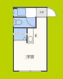 ヴィラナリー平野 ワンルームの間取図画像