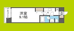 レジディア京町堀 1Kの間取図画像