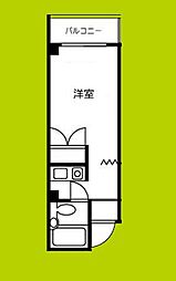 サンドーム大森 1Kの間取図画像