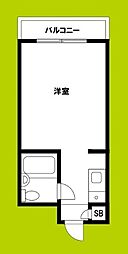 ヤングビレッジ平野 ワンルームの間取図画像