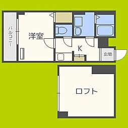 ブリリアント・コア 1Kの間取図画像