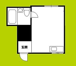 大宝上本町レッドハイツ ワンルームの間取図画像