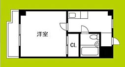 アビコサンク 1Kの間取図画像
