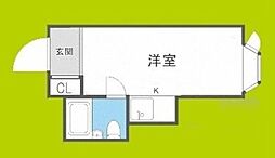 エステマール鶴橋1号館 ワンルームの間取図画像