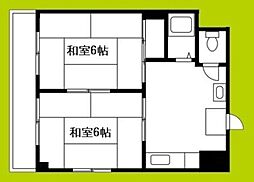 ウエストヒルズ平野 2LDKの間取図画像