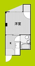 セレコート福島1 ワンルームの間取図画像