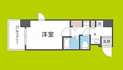 エスリード・東天満第2 1Kの間取図画像