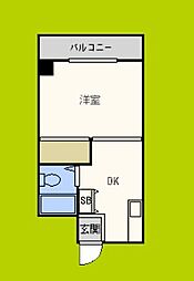 ラパンジール大国3 1DKの間取図画像