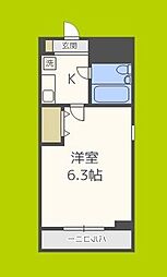 リーガル塚本 1Kの間取図画像