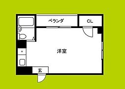 リバーヒル大桐 ワンルームの間取図画像