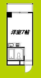 ラパンジール道頓堀 ワンルームの間取図画像