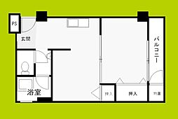大協ビル 1DKの間取図画像