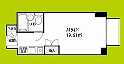 ノイメゾン堀江 ワンルームの間取図画像