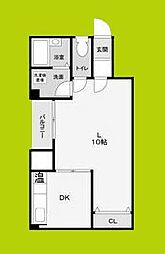 ガーデンコート山之内 1DKの間取図画像