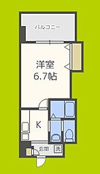 Luxeドーム前1 1Kの間取図画像