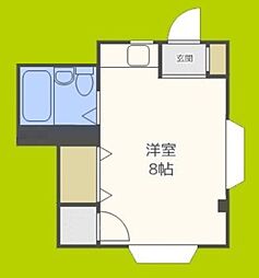 シャイン廣瀬 ワンルームの間取図画像