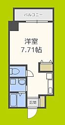ロイヤルクインズパーク ワンルームの間取図画像