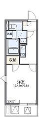 レオネクストナカジュー 1Kの間取図画像