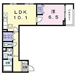 Hicaltha 大阪南恩加島 1LDKの間取図画像