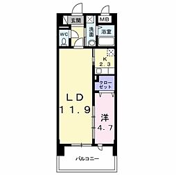 メゾンラフィネ 1LDKの間取図画像