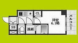エスリード弁天町NORTH RESIDENCE 1Kの間取図画像
