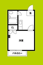 ウィンライフ中野 1Kの間取図画像